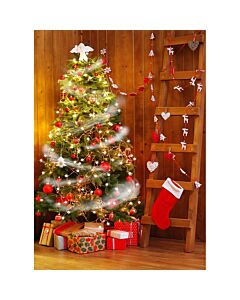Julebaggrunde - Juletræ med pynt 